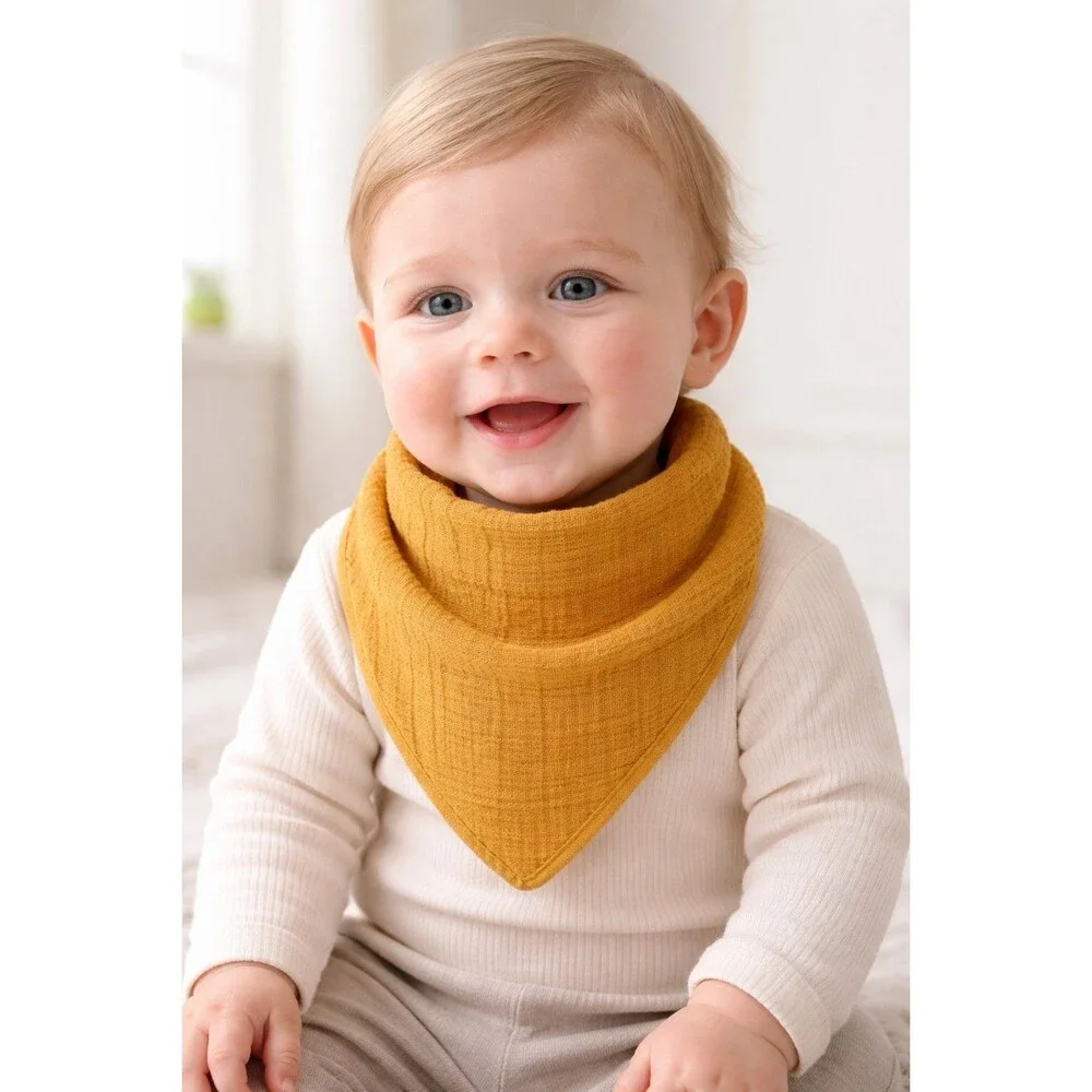 Organic Cotton Baby Bibs 10 Pack - Soft Absorbent Bandana for Drooling Pink